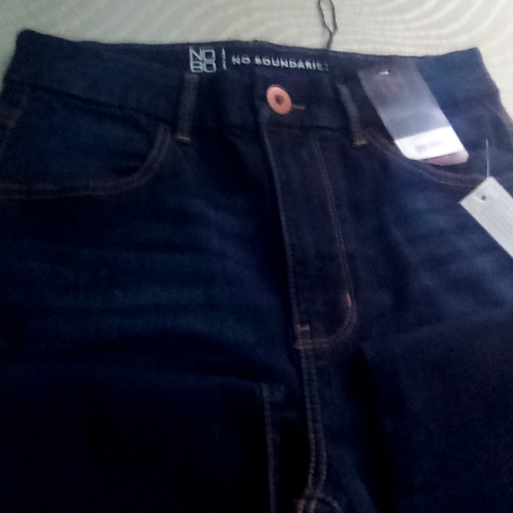 Blue jeans pants super high rise